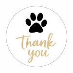NK082 Thank You PAW Print Round Dot Stickers Set